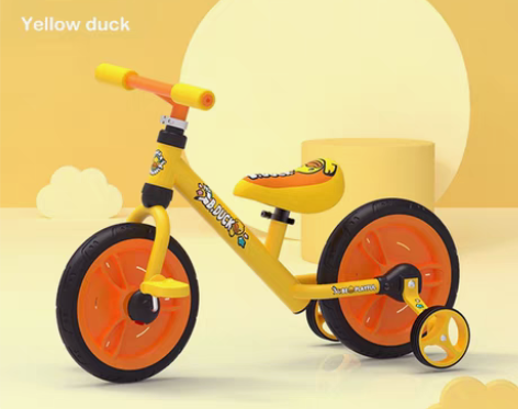转卖乐的小黄鸭儿童平衡车2岁3宝宝无脚踏滑...