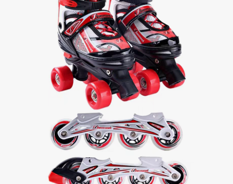 转卖溜冰鞋成人双排轮旱冰鞋，只穿过一次，9...