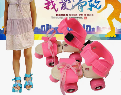 转卖双排轮滑鞋 双排溜冰鞋 四轮旱冰鞋儿童...