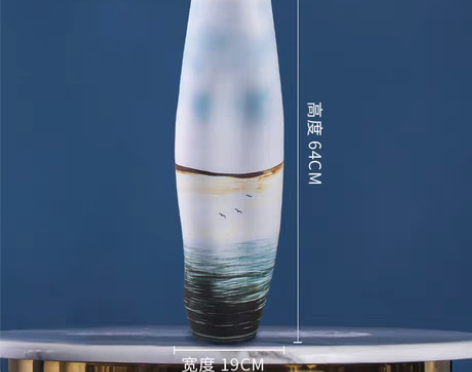 转卖陶瓷花瓶北欧现代简约满天星干花插花器客...