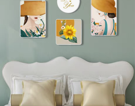 转卖莫负花期+轻奢壁饰客厅墙面挂件玄关墙上...