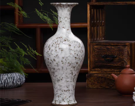 转卖景德镇陶瓷花瓶摆件客厅窑变汝金釉仿古瓷...