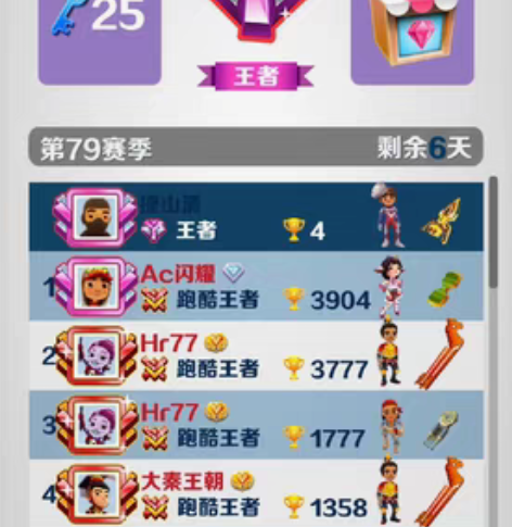 地铁跑酷账号  皮肤几乎全满，几百万金币两...