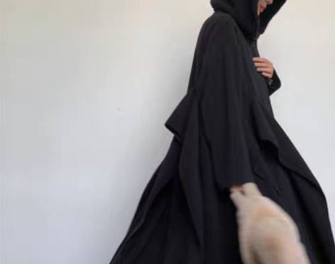 转卖YR毛毯一样的酷黑连帽加绒外套/亲子款...