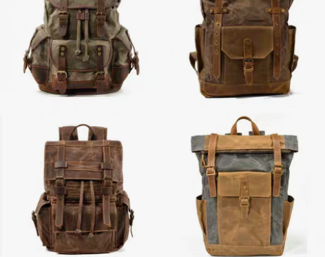 转卖胡椒盐防水油蜡帆布旅行背包美式复古户外...