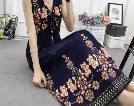 转卖2022流行女装新款初恋裙夏复古文艺碎...
