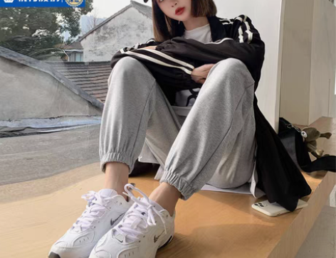 转卖南极人灰色运动裤女春秋薄款2021年新...