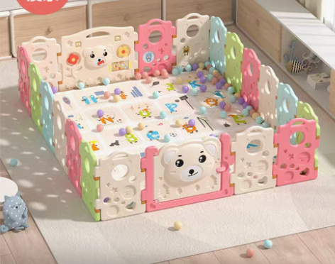 转卖澳乐跑跑熊游戏围栏室内宝宝安全爬行学步...
