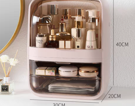转卖网红化妆品收纳盒家用箱桌面防尘大容量梳...