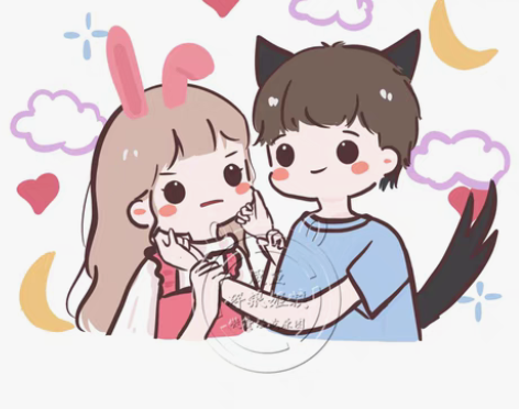 包邮【拍一赠一～】手绘头像设计情侣卡通头像...