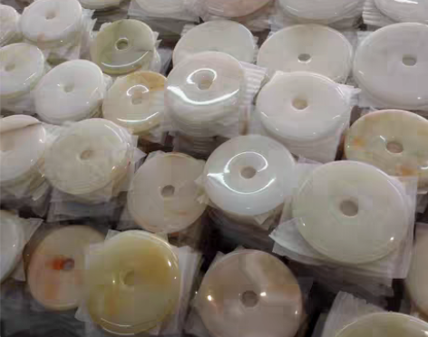 包邮工艺品 阿富汗玉石平安扣摆件怀旧和氏璧...