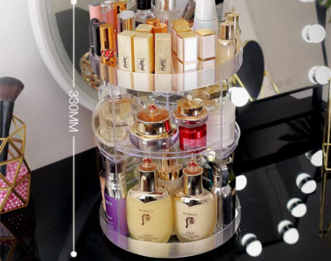 转卖网红学生化妆品收纳盒旋转亚克力梳妆台整...