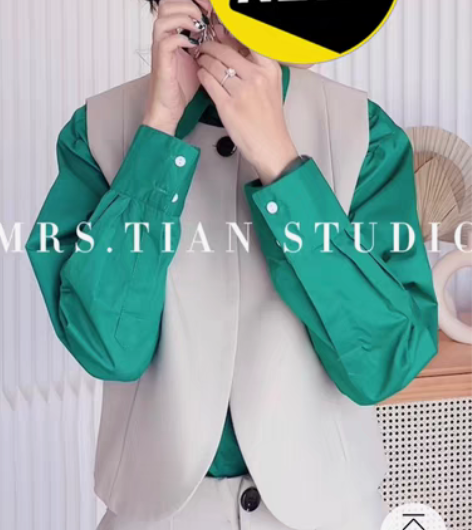 包邮韩版西装马甲,出口韩国进口面料,服装店...