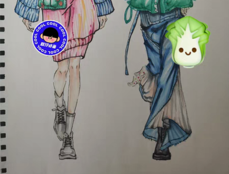 包邮手绘。电绘画,女装设计,服装设计图,款...