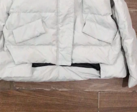 包邮淡灰色带帽韩版时尚短款羽绒服 淡灰色带...