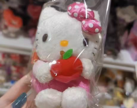 包邮绝版中古hellokitty指偶抱苹果...