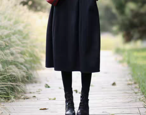 转卖羊毛半身裙秋冬中长款外穿遮胯裙子显瘦冬...