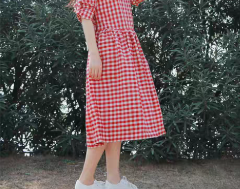 转卖森春慢清新森女文艺复古学院风简单红蓝色...