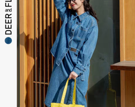 转卖鹿与飞鸟原创风格设计款风衣外套连衣裙2...