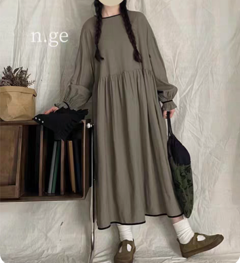 2023新款春夏长裙 日系甜美分森系田园风...