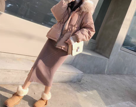 转卖气质加持显优雅 麻花肌理针织包臀半身中...