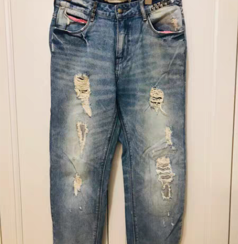 zara 牛仔破洞裤 铅笔裤 zara 牛...