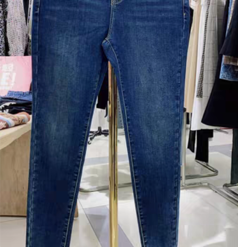 包邮全新正品佳人苑冬季新款双粒扣简约牛仔铅...