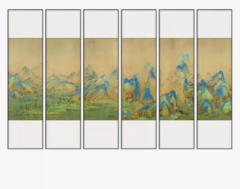 新中式装饰画酒店会所大堂江山图挂画大厅中国...