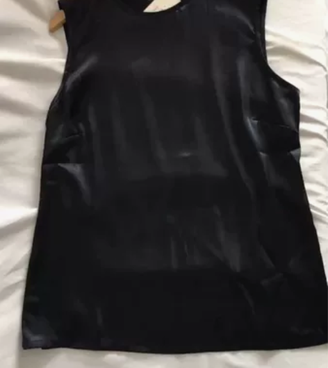 ck缎面无袖背心女 一面缎面一面棉质肩宽约...