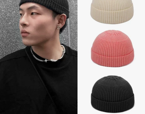 瓜皮帽男无檐大头围潮牌雅痞毛线帽街头嘻哈针...
