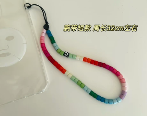 C家同款手机挂绳彩虹串珠公主系列蝴蝶手腕挂...