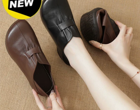 【亏本清仓】全新软皮妈妈鞋皮鞋单鞋女2春秋...