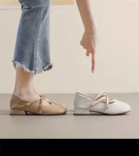 玛丽珍小皮鞋女冬粗跟2022新款法式温柔配...