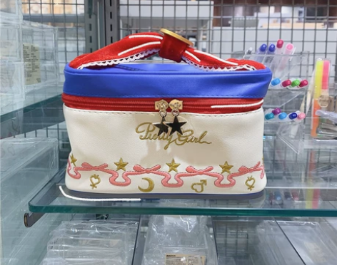 美少女蝴蝶结化妆包便携手提收纳箱可爱少女心...