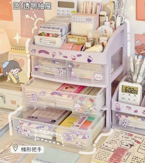简约桌面收纳盒大号学生宿舍文具整理置物架收...