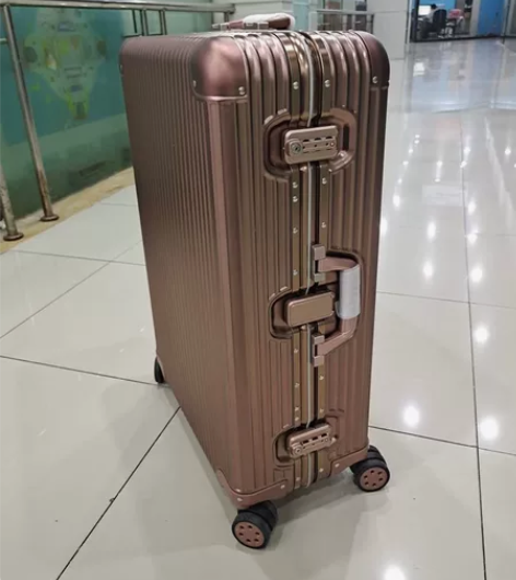 静音万向轮行李箱，高端拉杆箱 全铝材质 玫...