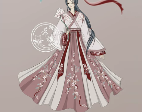 ?夕瑶赋春樱赠汉服女正品原创全套交领晋制中...