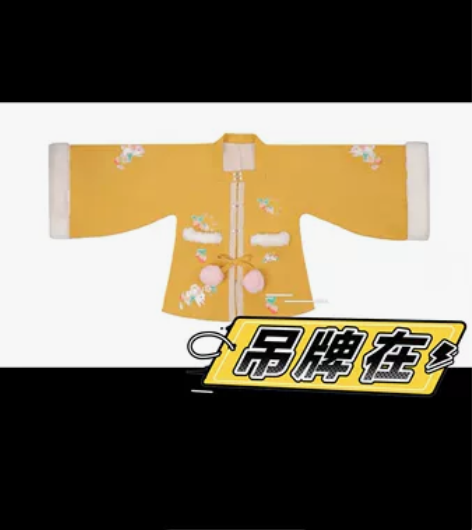 玉术汉服女花开兔原创汉元素加厚方领半袖披袄...