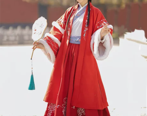 ?慕雪橙橙 原创汉服女秋冬汉元素毛呢大衣改...