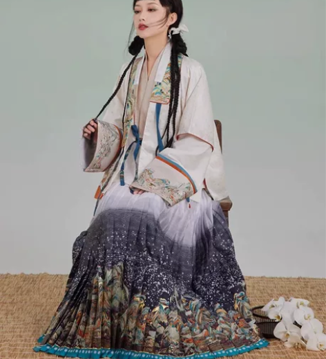 七月夕.山水之乐 明制三件套L码，全新仅试...