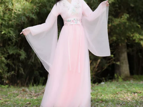 汉服女广袖流仙裙粉色超仙气日常上班穿春秋款...