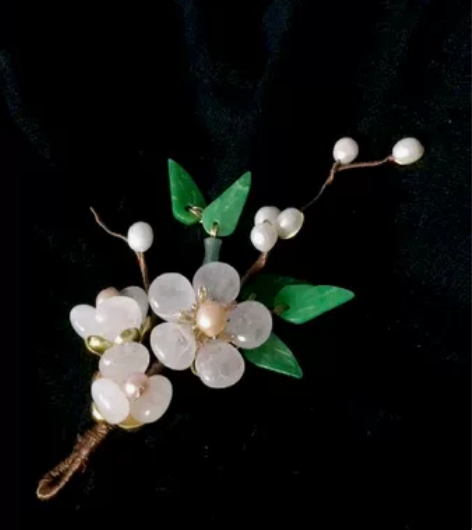 天然石 软簪 梅花竹里见 梅花竹里无人见，...