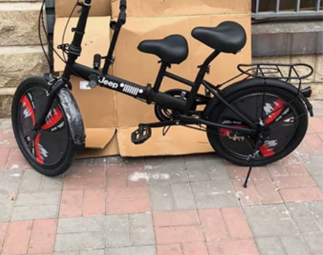 jeep 双人自行车，还未拆封，这个是网图...