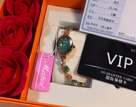 【包邮】meibin玉石女士手表，全新礼盒...