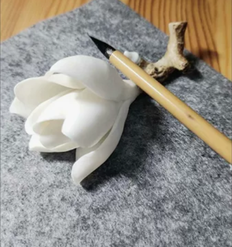 玉兰花梅花陶瓷毛笔架笔搁茶宠插香高颜值小装...