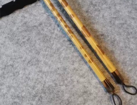 大楷毛笔两支羊毫笔福建红湘妃竹子笔杆花牛角...