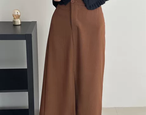 江左  纯色不规则A字高腰半身裙女2022...