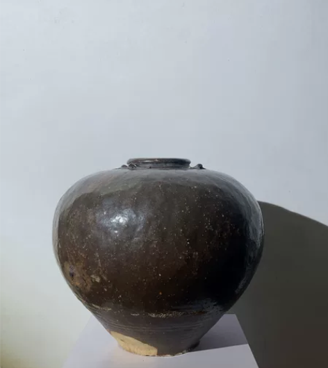 民俗粗陶,苹果罐,系有磕,影视道具,园林庭...