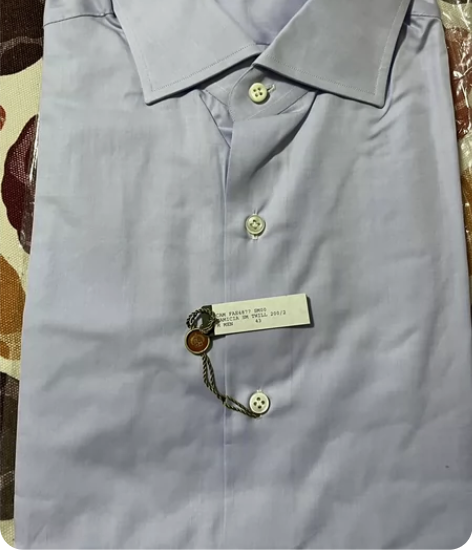 诺悠翩雅男士100%棉衬衫，43码，浅蓝色...