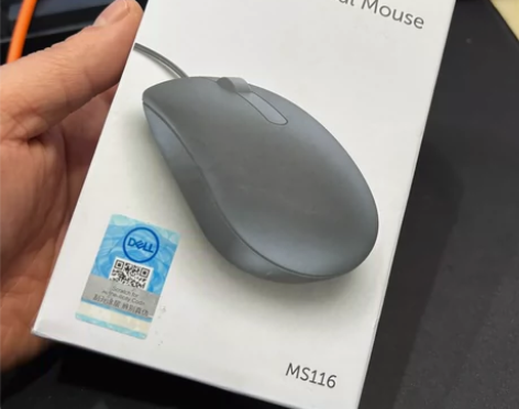 戴尔(DELL)有线鼠标办公鼠标黑色 商务...